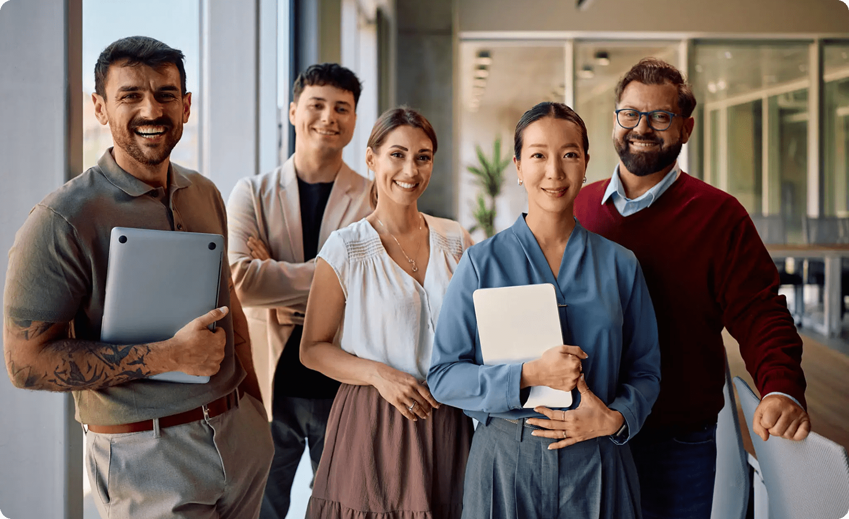 Group of professionals with tablets